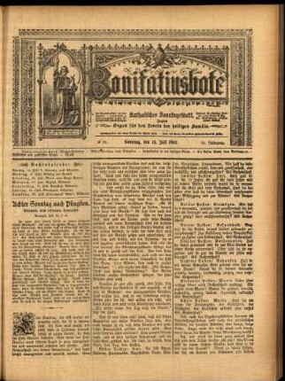 Erste Ausgabe vom Sonntag, den 14. Juli 1907.