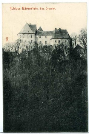 Bärenstein. Blick vom Müglitztal zum Schloss