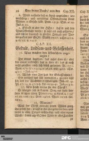 Cap. XII. Gedult, Leidsam- und Gelassenheit.