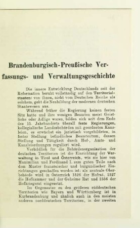 Brandenburgisch-Preußische Verfassungs- und Verwaltungsgeschichte