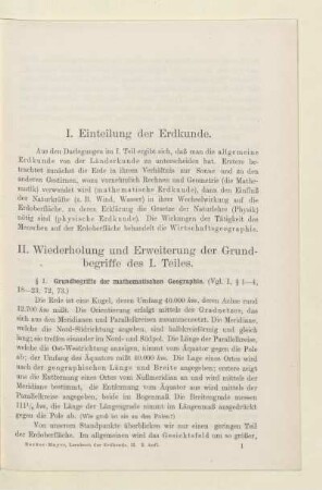 II. Wiederholung und Erweiterung der Grundbegriffe des I. Teiles