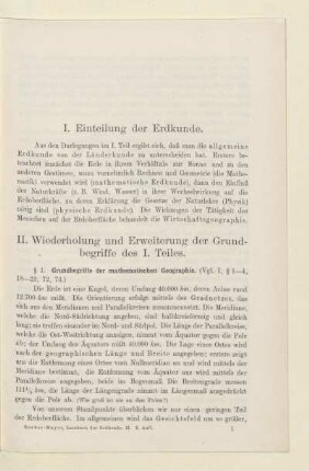 II. Wiederholung und Erweiterung der Grundbegriffe des I. Teiles