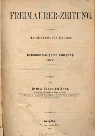 Freimaurer-Zeitung. 31. 1877