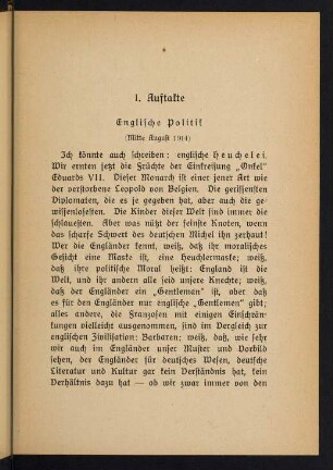 11-24, I. Auftakte