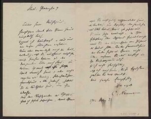 Schreiben an Hermann Muthesius (Brief)