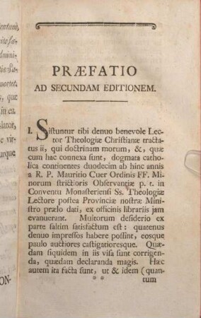 Praefatio Ad Secundam Editionem.