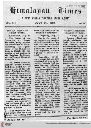No. XLIX (31 July 1960)