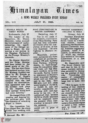 No. XLIX (31 July 1960)
