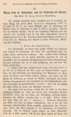 114-128 Missa beim hl. Ambrosius, und der Ursprung des Wortes