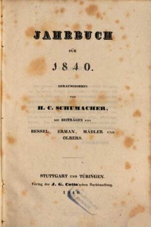Jahrbuch : für ..., 1840