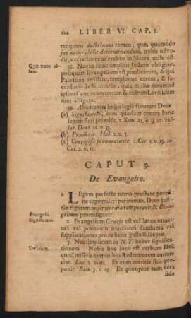 Caput 9. De Evangelio.