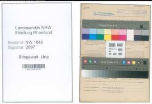 Entnazifizierung Lina Bringewatt , geb. 14.12.1903 (Krankenschwester)