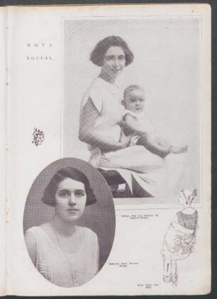 Nota social. - Señora Ana Lía Obarrio de Aguirre Bilbao [y] Señorita Sara Moreno Bunge