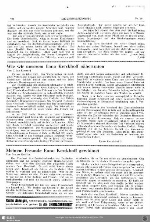 Meinem Freunde Enno Kerckhoff gewidmet