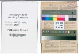 Entnazifizierung Gerhard Pottbeckers , geb. 23.11.1906 (Kaufmann)