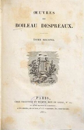 Oeuvres de Boileau-Despréaux, Tome second