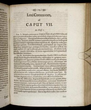 Loci Communes, ad Caput VII.