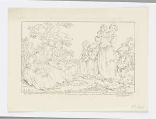 Mütter mit Kindern im Grünen, Titelblatt der Folge "Etudes de figures dessine d’aprés nature"
