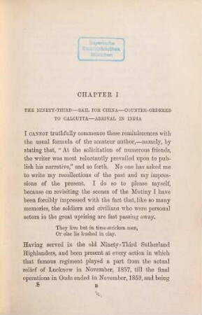 Reminiscences of the Great Mutiny, 1857 - 59 : Including the relief, siege and capture of Lucknow, and the campaigns in Rohilcund and Oude