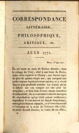Correspondance littéraire, philosophique et critique, adressée à un souverain d'Allemagne. 2,2, Depuis 1770 jusqu'en 1782