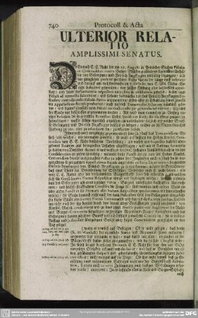 Ulterior Relatio Amplissimi Senatus
