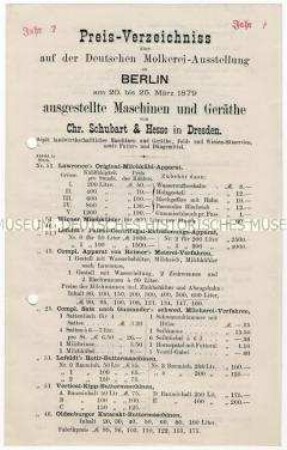 Preisverzeichnis
