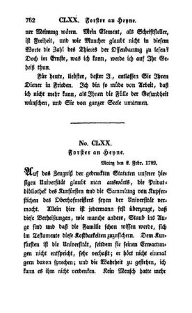 No. CLXX. Forster an Heyne
