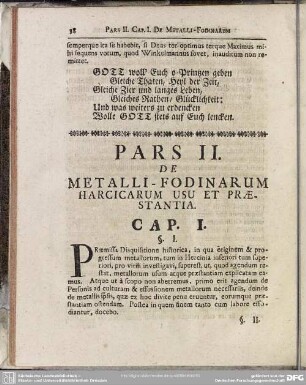 Pars II. De Metalli-Fodinarum Harcicarum Usu Et Praestantia