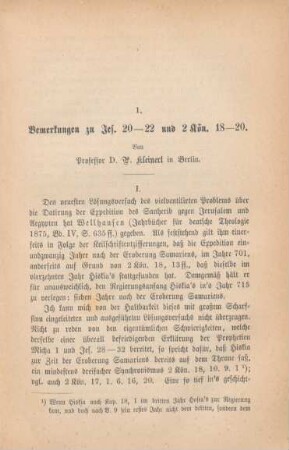 167-180 Bemerkungen zu Jes. 20-22 und 2Kön. 18-20