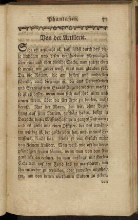 Von der Artillerie. - Von den Werbern.