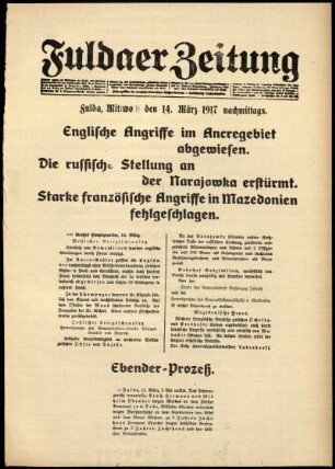 Ausgabe vom Mittwoch, den 14. März 1917.