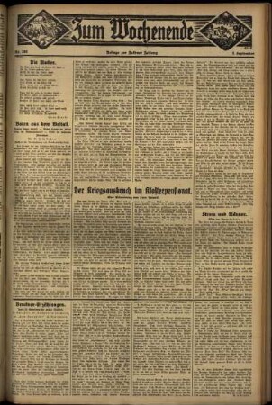 Zweite Ausgabe vom Sonntag, den 02. September 1934.