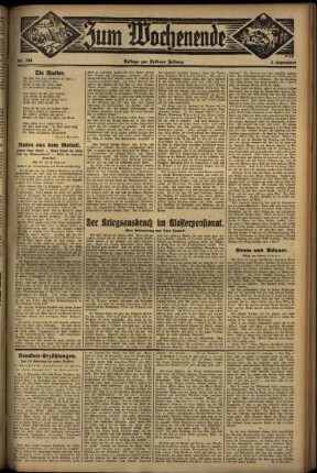Zweite Ausgabe vom Sonntag, den 02. September 1934.