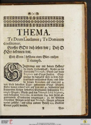 Thema: Te Deum Laudamus; Te Dominum confitemur