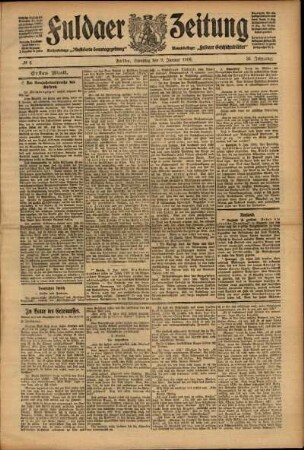 Erste Ausgabe vom Samstag, den 09. Januar 1909.