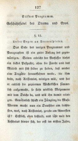Eilftes Programm. - Funfzehntes Programm