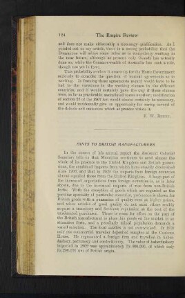 Hints to British Manufacturers.