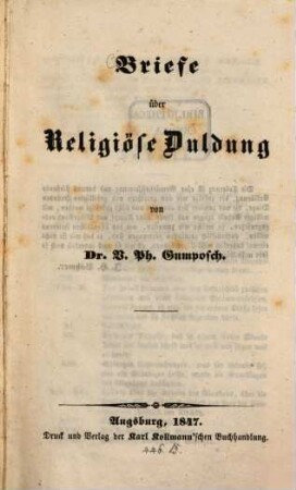Briefe über religiöse Duldung