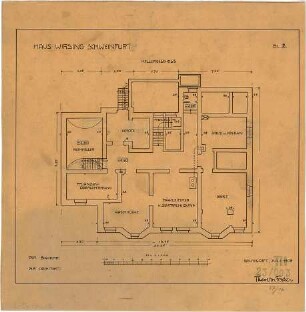 Fischer, Theodor; Schweinfurt (Bayern); Haus Wirsing - Grundriss Keller
