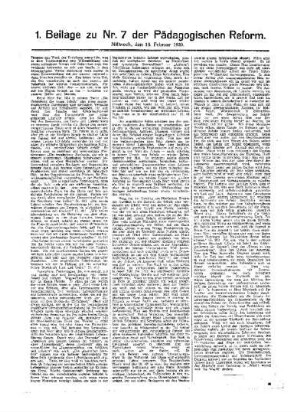 [Literatur zur Gemeinschaftspädagogik] : [Fortsetzung aus dem Hauptblatt] ; 1. Beilage zu Nr. 7 der Pädagogischen Reform