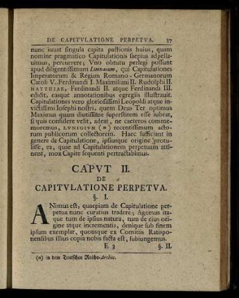 Caput II. De Capitulatione Perpretua.