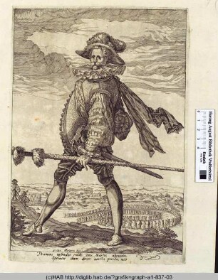 Ein Hauptmann der Infanterie mit einer Hellebarde