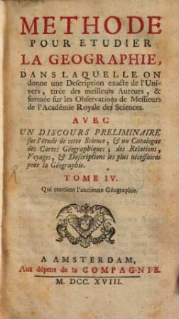 Méthode pour étudier la géographie, 4