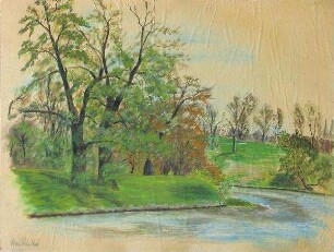 Parklandschaft mit Bremen im Hintergrund