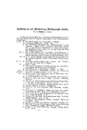 Nachtrag zu Ad. Diesterweg, Bibliograph. Studie