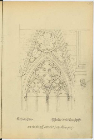 Dom, Wetzlar: Detail Ostfenster im Nordquerschiff (aus: Skizzen- und Fotoalbum 2)