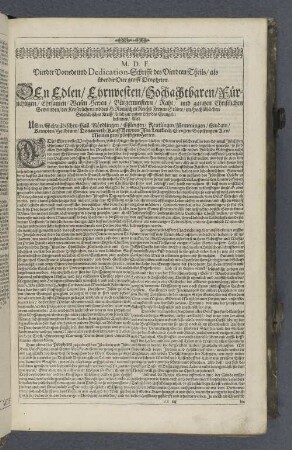 M.D.F. Vierdte Vorrede und Dedication-Schrifft des Vierdten Theils als über die Vier grosse Propheten.