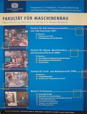 Institute der Fakultät für Maschinenbau