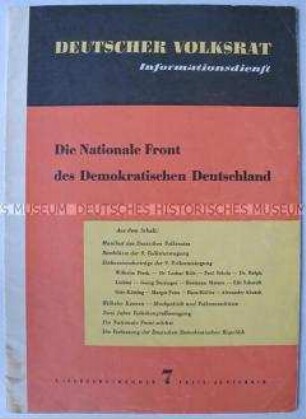 Informationsblatt des Deutschen Volksrates zur Gründung der DDR