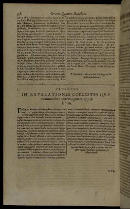 In Revelationes Coelestes Quæ communiter extravagantes appellantur.